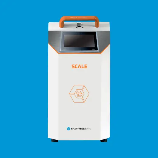 Frontal picture of SmartFreez's Micro Scale-Down (MSD) device.